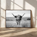 Texas Cow Longhorn Wall Art Canvas Print for Farm House Wall