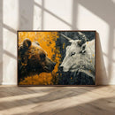 Bear and Bull Wall Art Canvas Print – Abstract Animal