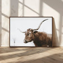 Rustic Bull Wall Art Canvas Print – Modern Longhorn