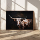 Texas Longhorn Wall Art Canvas Print | Western Ranch Decor |
