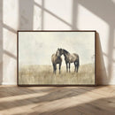 Chines Style Grunge Horses Wall Art Canvas Print