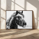 Winter Horse Canvas Print | Large 3-Panel Black White Equine by MyGreatCanvas | Canvas Wall Art Prints | Photo Prints & Wall Decor