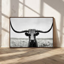 Longhorn Bull Canvas Print | Rustic Farmhouse Wall Art |