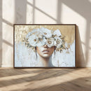 Golden Petal Wall Art - Canvas Print Flower Head Woman