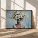 Golden Petal Wall Art - Petal Silhouette Woman Wall Art by MyGreatCanvas | Canvas Wall Art Prints | Photo Prints & Wall Decor
