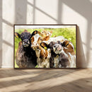 Curious Cows Farmhouse Wall Art | Ready to Hang and Framed