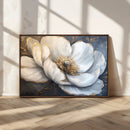 White Magnolia Flower Wall Art Canvas Print | Abstract