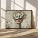 Abstract Floral Women Patel Wall Art Canvas Print