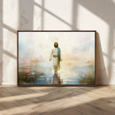 Framed Jesus Walking on Water Wall Art - 3-Panel Christian