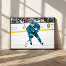 San Jose Sharks Ice Hockey Player Wall Art Canvas Print