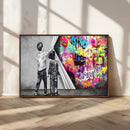 Banksy Print - Street Art Canvas Wall Art - Kids Revealing