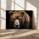 Grizzly Brown Bear Canvas Wall Art, Wildlife Animal Canvas