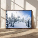 Winter Ski Lift Wall Art Print - Landscape Wall Art | Snowy by MyGreatCanvas | Canvas Wall Art Prints | Photo Prints & Wall Decor