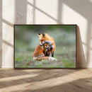 Heartwarming Fox and Baby Cub Wall Art | Ready to Hang