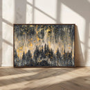 Golden Forest Abstract Wall Art | Dark Forest with Gold