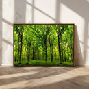 Lush Green Forest Canvas Print | 3-Panel Forest Wall Art |