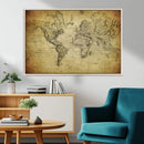 Push Pin World Map Canvas Print – Travel Tracker Wall Art