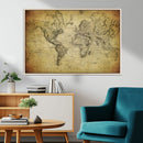 Push Pin World Map Canvas Print – Travel Tracker Wall Art