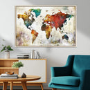 Watercolor World Map Canvas Print – Framed Wall Art for by MyGreatCanvas | Canvas Wall Art Prints | Photo Prints & Wall Decor