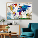 World Map Canvas Print – Framed Travel Map Wall Art for by MyGreatCanvas | Canvas Wall Art Prints | Photo Prints & Wall Decor
