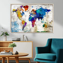 World Map Canvas Print – Framed Travel Map Wall Art for by MyGreatCanvas | Canvas Wall Art Prints | Photo Prints & Wall Decor