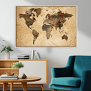 Push Pin World Map Canvas Print – Framed Travel Tracker Wall by MyGreatCanvas | Canvas Wall Art Prints | Photo Prints & Wall Decor