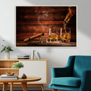 Whiskey and Cigar Wall Art Canvas | 3 Panel Bar Room Decor by MyGreatCanvas | Canvas Wall Art Prints | Photo Prints & Wall Decor