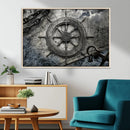 Ship Steering Wheel Vintage Wall Art Canvas Print by MyGreatCanvas | Canvas Wall Art Prints | Photo Prints & Wall Decor