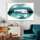 Blue Lips Wall Art Canvas Print