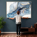 Abstract Art Print - Blue Abstract Canvas Wall Art Print