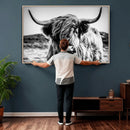 Highland Cow Wall Art – Black and White Framed Farmhouse by MyGreatCanvas | Canvas Wall Art Prints | Photo Prints & Wall Decor