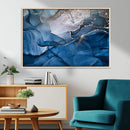 Navy Blue Canvas Art Abstract Print – Elegant Triptych