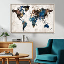 World Map Canvas Print – Framed Travel Map Wall Art for by MyGreatCanvas | Canvas Wall Art Prints | Photo Prints & Wall Decor