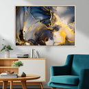 Large Abstract Wall Art Print -  Gold and Blue Abstract