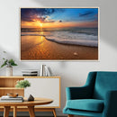 Sunset and Beach at Night Wall Art Canvas Print
