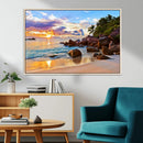 Tropical Island Beach Sunset Canvas Print