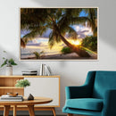 Tropical Island Sunset on the Beach Palms Wall Art Canvas by MyGreatCanvas | Canvas Wall Art Prints | Photo Prints & Wall Decor
