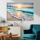 Sunset Beach Waves Canvas Wall Art – 5-Panel Ocean Sunset by MyGreatCanvas | Canvas Wall Art Prints | Photo Prints & Wall Decor