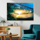 Ocean Wave at Sunset Canvas Art, Large Wall Print of Vibrant