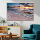 Sea Ocean Sunset Beach Wall Art Canvas Print