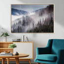 Beautiful Rising Fog in Winter Mountain Landscape- Framed