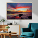 Glorious Sunset on The Beach Wall Art Canvas Print
