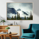 Mountain Mist Canvas Wall Art Print | 3-Panel Foggy Forest