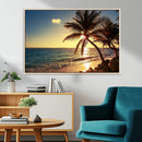 Sunset Palm Trees Wall Art Canvas Print