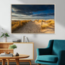 Ocean Beach Dark Clouds Wall Art Canvas Print