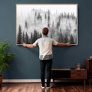 Forest Wall Art Print | Foggy Pine Forest Canvas Wall Art -