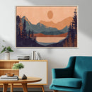 Modern Boho Sunset Canvas Print, Mountain Landscape Triptych