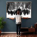 Bison Herd in Snow Wall Art Canvas Print | Rustic Western by MyGreatCanvas | Canvas Wall Art Prints | Photo Prints & Wall Decor