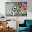 Banksy Colorful Street Graffiti Canvas Wall Art Print, by MyGreatCanvas | Canvas Wall Art Prints | Photo Prints & Wall Decor