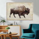 Buffalo Wall Art, Western Bison Canvas Print, Rustic Buffalo